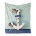thumbnail image 1 of Anchor Soft Flannel Fleece Throw Blanket, Wooden White Rusty Marine Boating Anchor and Rope Motif Design, Cozy Plush for Indoor and Outdoor Use, 50" x 60", Blue Pale Blue, by Ambesonne, 1 of 6