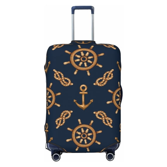 Anchor Steering wheel Rope vintage Luggage Cover Anti Scratch, Elastic Suitcase Protector Suitcase Covers for Luggage Fits 18-32 Inch Luggage