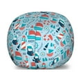 thumbnail image 1 of Anchor Storage Toy Bag Chair, Smoking Captain Ahoy Words on a Dotted Background Marine Themed Illustration, Stuffed Animal Organizer Washable Bag, Large Size, Multicolor, by Ambesonne, 1 of 3