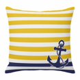 thumbnail image 1 of Anchor Striped Throw Pillow Cover Ocean Sage Yellow and Blue Striped Decor Cotton Linen Cushion Cover Throw Pillow Case with Invisible Zipper for Couch Sofa Bed Chair Car 24x24 Inch, 1 of 14