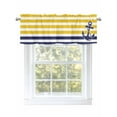 thumbnail image 1 of Anchor Striped Valances for Windows Ocean Sage Yellow and Blue Striped Decor Rod Pocket Curtains Valance Short Window Treatment Drapes for Living Room, Bedroom Bathroom 54"&nbsp;W x 18" L, 1 of 5