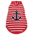 thumbnail image 1 of The Worthy Dog Knit Stripe Appliqué Anchor Dog Tee, 1 of 1