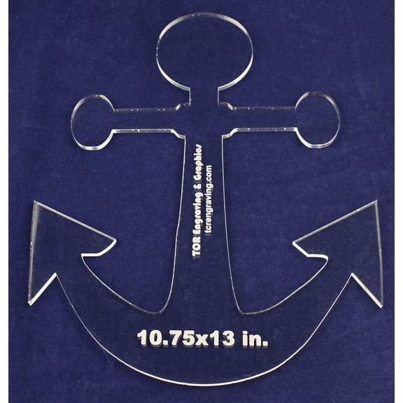 Anchor Template - 13 Inch x 10.75 Inch 1/4 Inch Acrylic