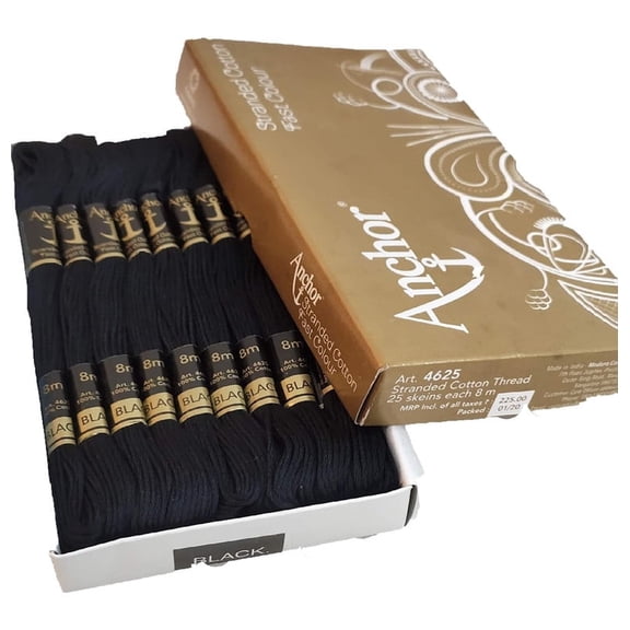 Anchor Thread Stranded Cotton Skiens Cross/Long Stitched Embroidery Threads (Set of 25 Pieces)