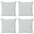 thumbnail image 1 of Ambesonne Anchor Throw Pillow Cover 4 Pack, Symmetric Nautical, 18", Charcoal Grey White, 1 of 2