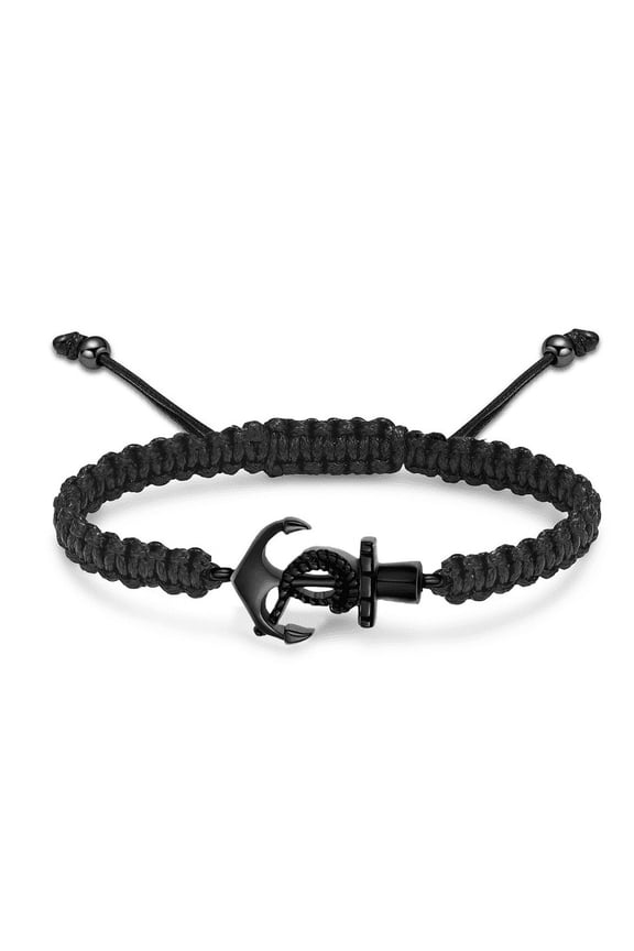 Anchor Urn Bracelet for Ashes Fish Hook Cremation Bracelet for Ashes Hand Rope Ash Bracelet for Men Women Memorial Ashes Holder