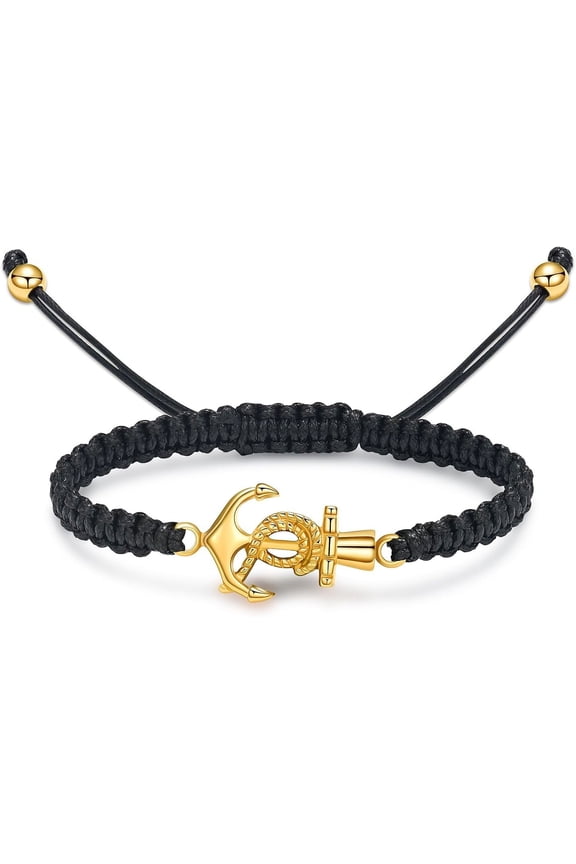 Anchor Urn Bracelet for Ashes Fish Hook Cremation Bracelet for Ashes Hand Rope Ash Bracelet for Men Women Memorial Ashes Holder
