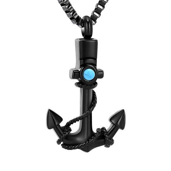 Anchor Urn Necklace for Ashes Cremation Necklace Keepsake Memorial Jewelry Gifts for Women Men Pendant