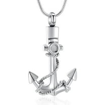 Anchor Urn Necklace for Ashes Keepsake Cremation Jewelry Stainless Steel Anchor Urn Locket Ashes Necklace for Men Women