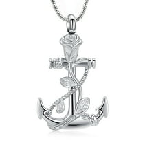 Anchor Urn Necklace for Ashes for Men Women Cremation Jewelry Memorial Keepsake Pendant for Ashe Holder