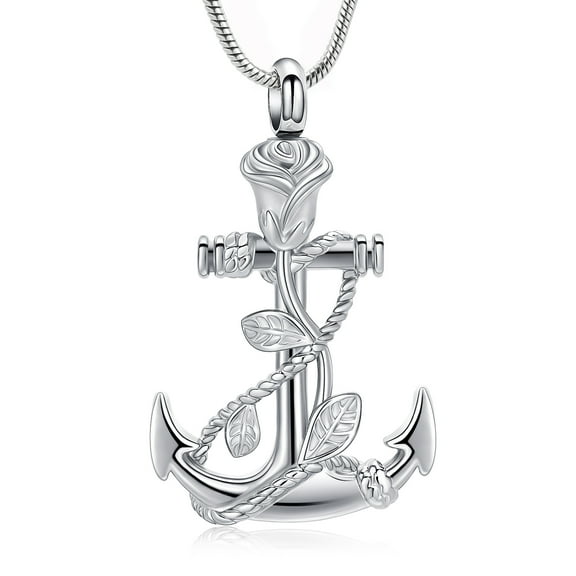 Anchor Urn Necklace for Ashes for Men Women Cremation Jewelry Memorial Keepsake Pendant for Ashe Holder