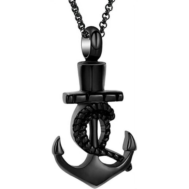 Anchor Urn Necklace for Human Ashes Cremation Urn Jewelry for Men Women