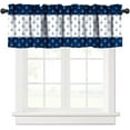 thumbnail image 1 of Anchor Valance Curtain, Nautical Theme Navy Blue White Anchor Sea Life Adventure Print Blackout Short Window Treatment for Kids Bedroom Living Room Kitchen, 54x18in, 1 of 5