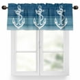 thumbnail image 1 of Anchor Valances for Windows, 60 x 18in, Blue Gradient Lines Ocean Nautical Rod Pocket Kitchen Valance Curtain Light Filtering Window Treatments for Living Room Bedroom, 1 Panel, 1 of 7