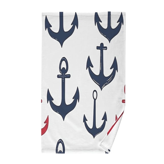 Anchor Variety Design Soft 100% Cotton Towel, High Absorbency, Single Pack, 16" x 28"