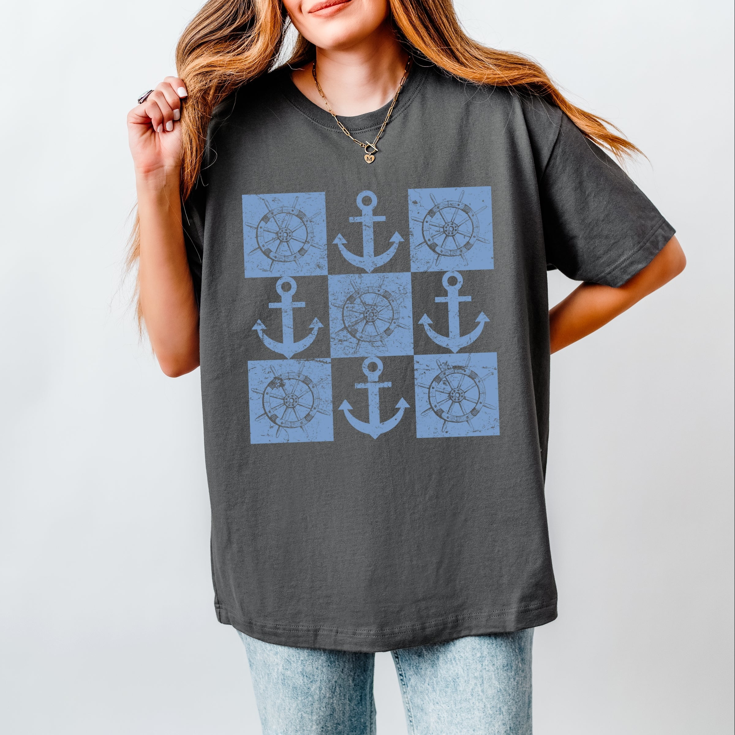 Anchor Wheel Grid - Women's Heavyweight Tee - Walmart.com