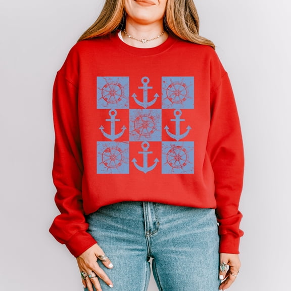 Anchor Wheel Grid - Women's Sweatshirt