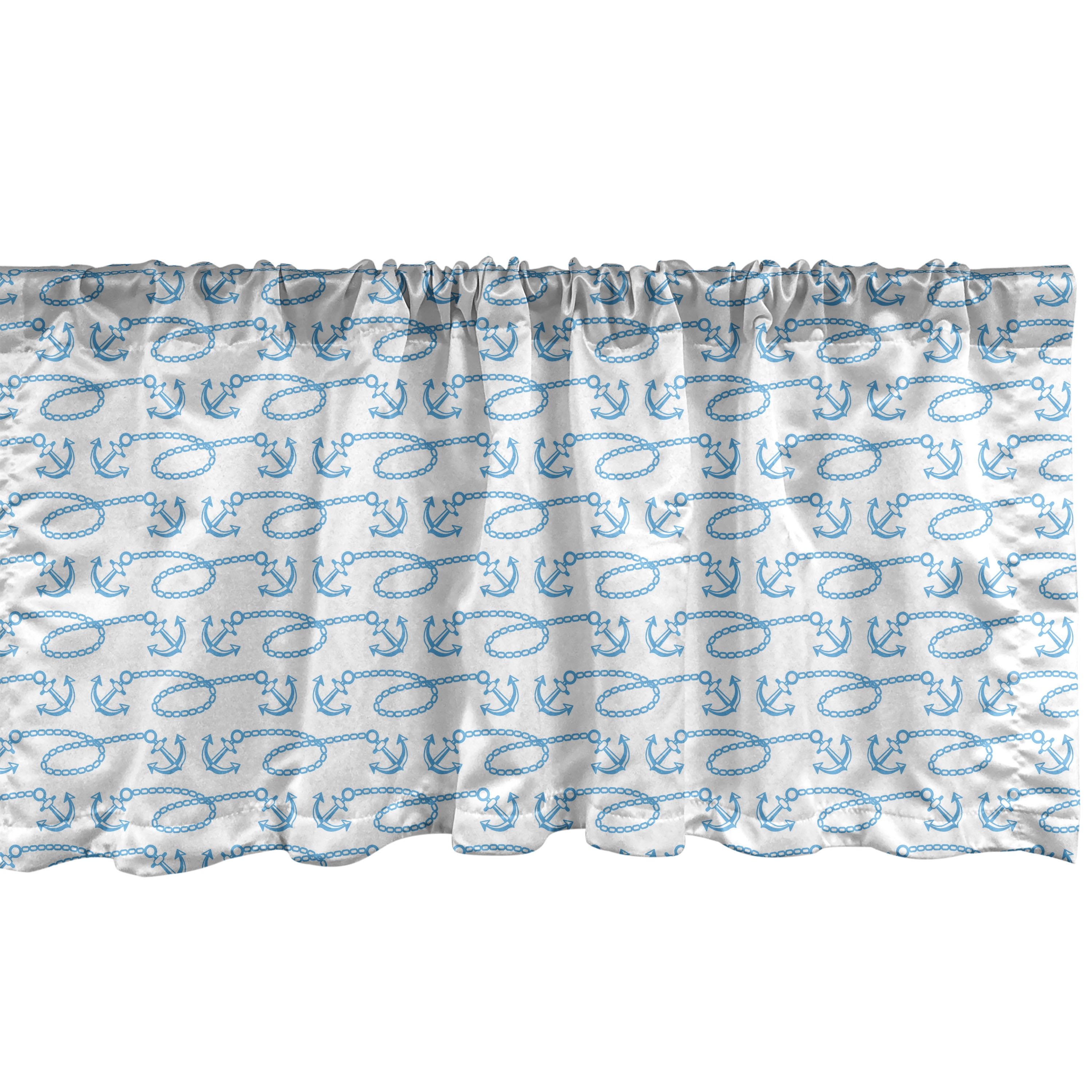 Anchor Window Valance Pack of 2, Little Anchors with Chains Naval Loops