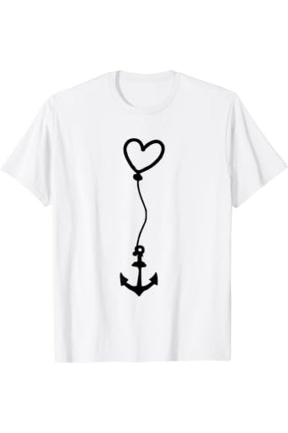 Anchor With A Heart On The Rope T-Shirt All Size S-5XL