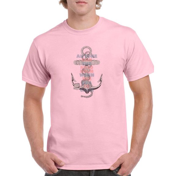 Anchor With Seashells Art T-Shirt Men -Image by Shutterstock, Male x-Large