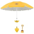 thumbnail image 1 of Classic 7ft Beach Umbrella & AnchorONE Sand Anchor Kit, Sunset Orange, UPF50+, 1 of 12