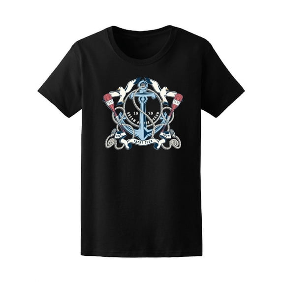 Anchor Yacht Club Logo T-Shirt Women -Image by Shutterstock, Female x-Large