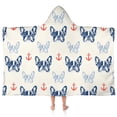 thumbnail image 1 of Anchor and Bulldog Dog Hooded Bath Towel，50"x30" for Ages 3 To 12 Kids, Quick Dry Lightweight Soft Microfiber Hood Beach Towel Cover Up for Kids, 1 of 7