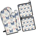 thumbnail image 1 of Anchor and Bulldog Dog Kitchen Oven Mitt and Pot Holder Sets 4 Pcs for Baking, Cooking and Grilling, Heat Resistant Up To 392 °F, 1 of 7