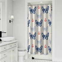Anchor and Bulldog Dog Shower Curtain 36"x72" ,Bathroom Decorative Shower Curtains Set with 12 Hooks,Modern Waterproof Washable Shower Curtain