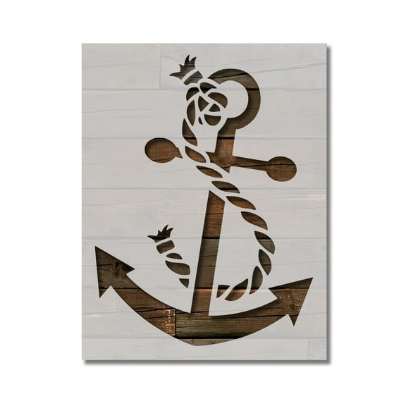 Anchor and Rope Nautical Stencil Template Reusable 8.5 x 11 for Painting on Walls, Wood, Etc. By Stencilville