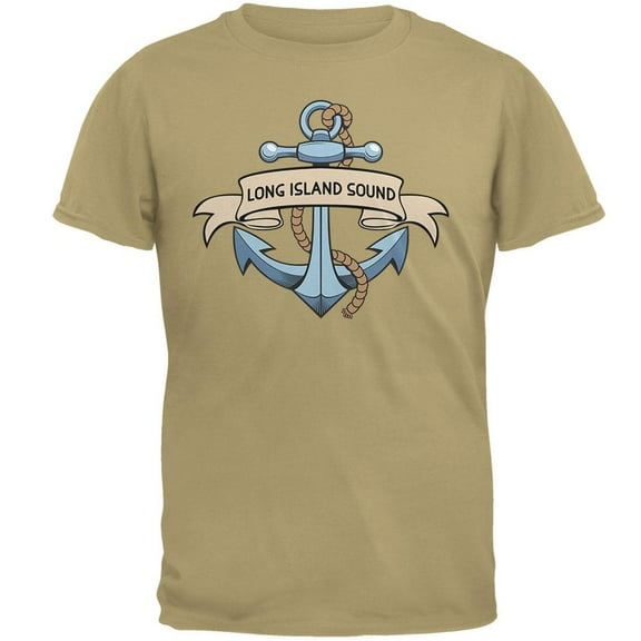 Anchor at Long Island Sound Mens T Shirt Tan X-LG