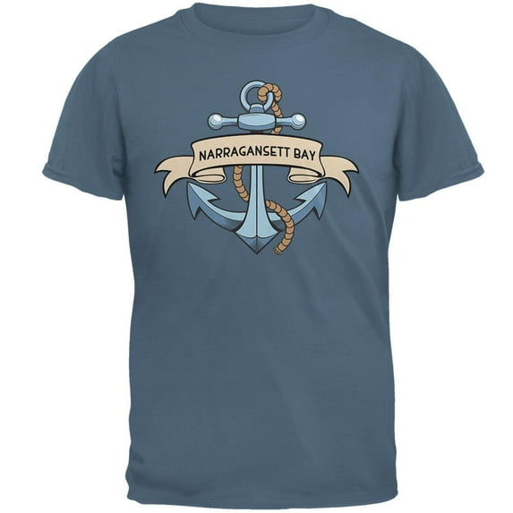 Anchor at Narragansett Bay Mens T Shirt IndIgo Blue SM