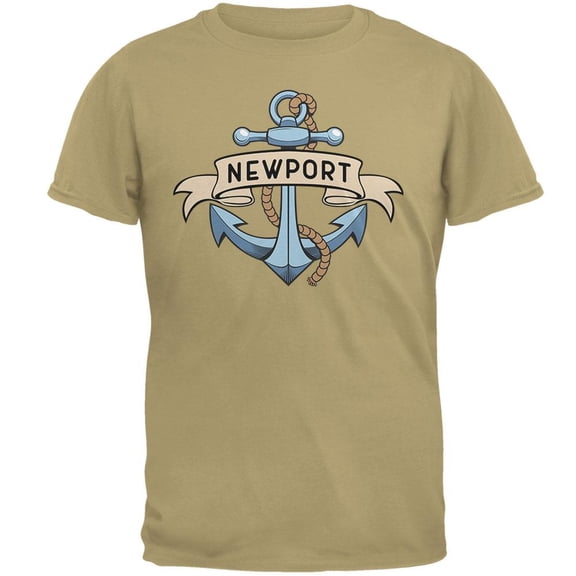 Anchor at Newport Mens T Shirt Tan X-LG