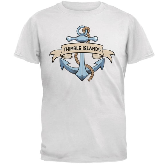 Anchor at Thimble Islands Mens T Shirt White MD
