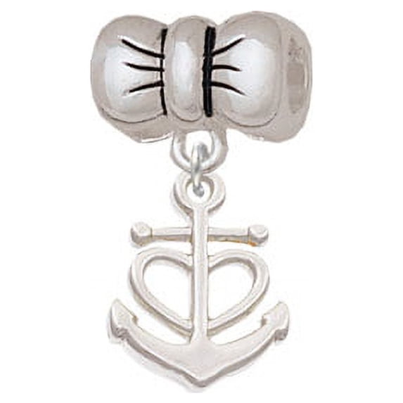 Anchor with Heart - Bow Charm Bead