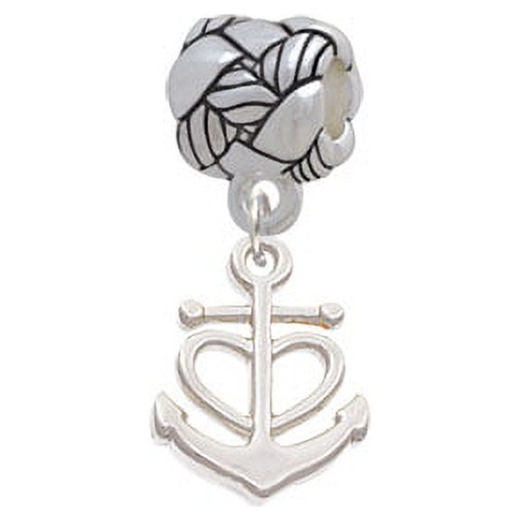 Anchor with Heart - Woven Rope Charm Bead