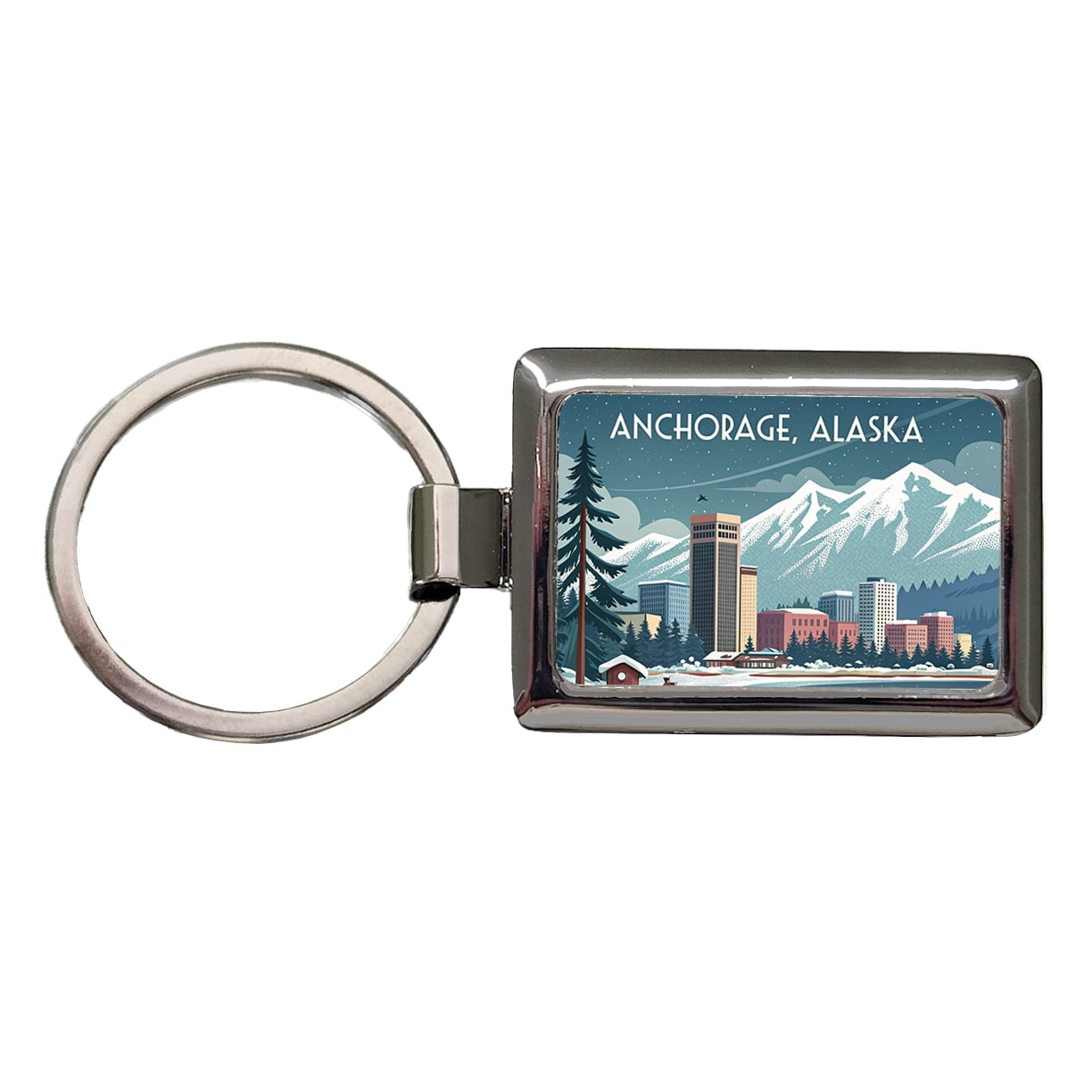 Anchorage, Alaska AK Travel City State Stamp Metal Rectangle Keychain ...