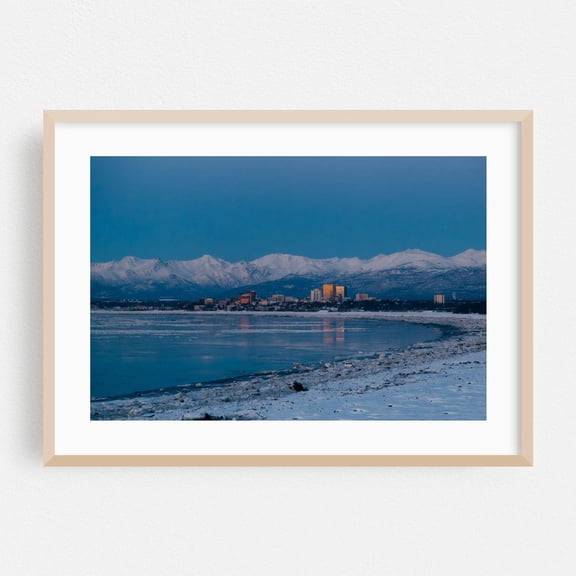Anchorage Alaska Aurora Winter City Poster Unframed Paper Print