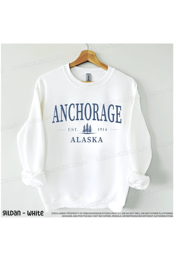 Anchorage Alaska Crewneck Outdoor Travel Souvenir Gift Sweatshirt