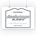 thumbnail image 1 of Anchorage, Alaska - Now Entering (Blue) - Lantern Press Artwork (12x18 Art Print, Wall Decor Travel Poster), 1 of 1
