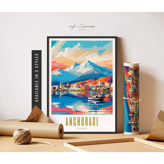 Anchorage Alaska Skyline Wall Decor