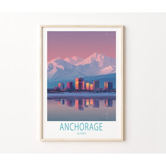 Anchorage Alaska Travel Scenic Wall Art Home Decor