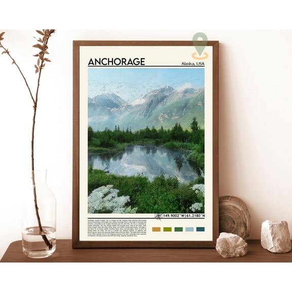 Anchorage Travel Poster, Anchorage Wall Art, Anchorage Poster Print, Anchorage Photo, Anchorage Decor, Alaska, Usa Wall Art, Modern Wall Decor, 8x12 UNFRAMED