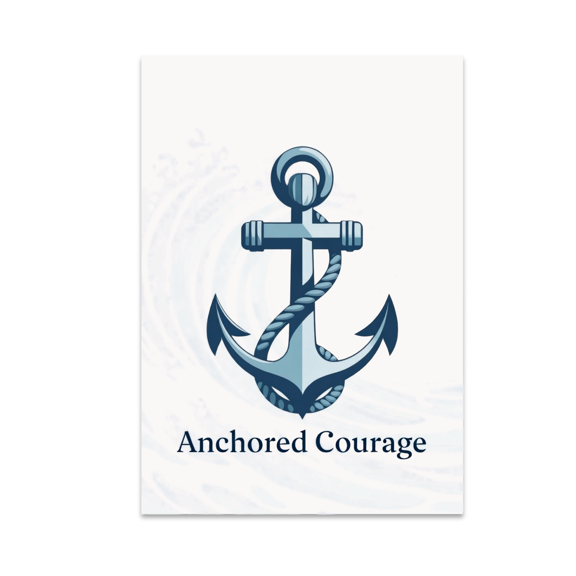 Anchored Courage Faith Strength Wall Decor - Meditation Space Enthusiast - 13x19 Poster Print