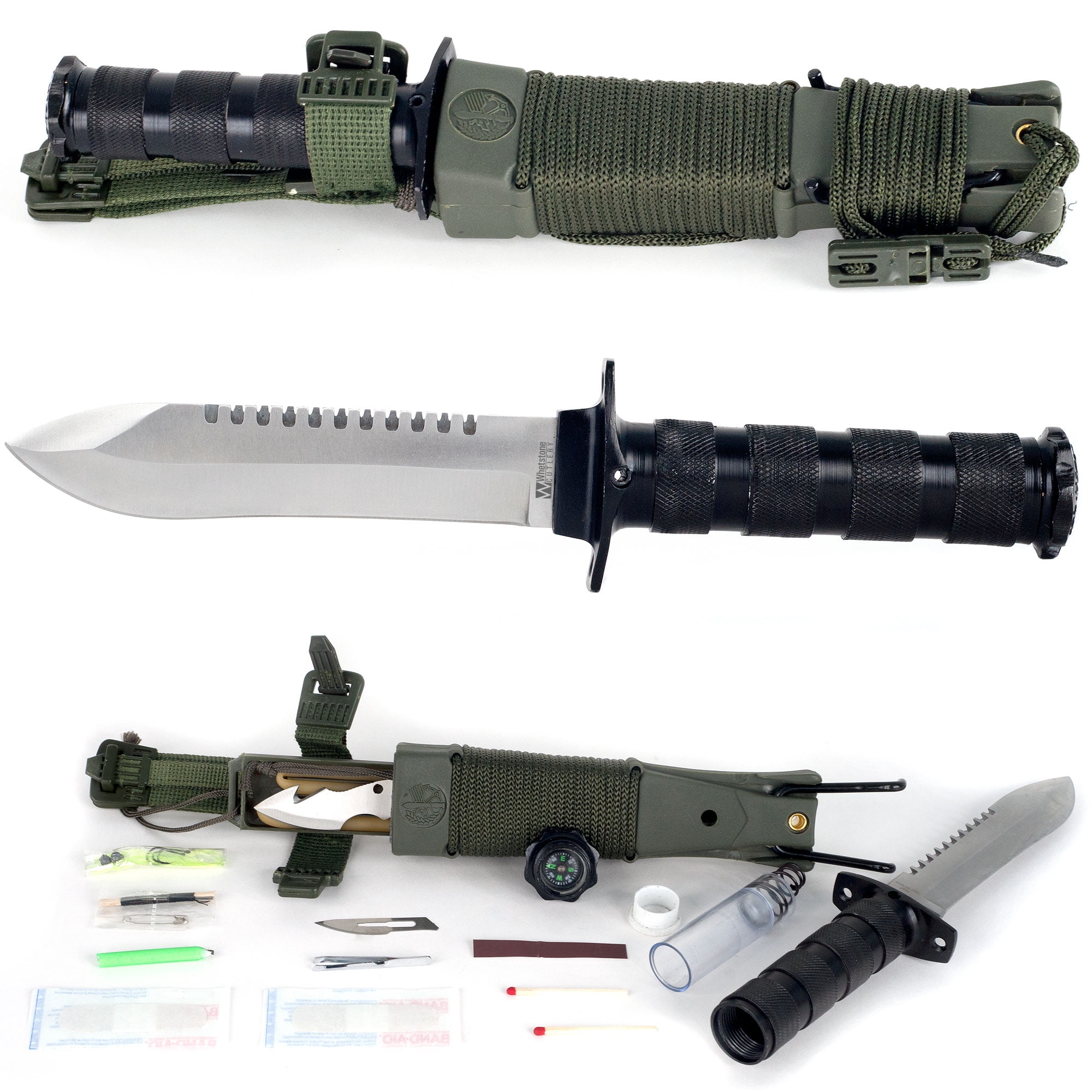 Anchored Eagle Survival Knife with Sheath by Whestone 