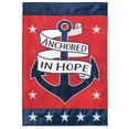 thumbnail image 1 of Anchored In Hope Navy Blue Red 23 x 7 Large Polyester Outdoor Hanging Garden Flag, 1 of 1