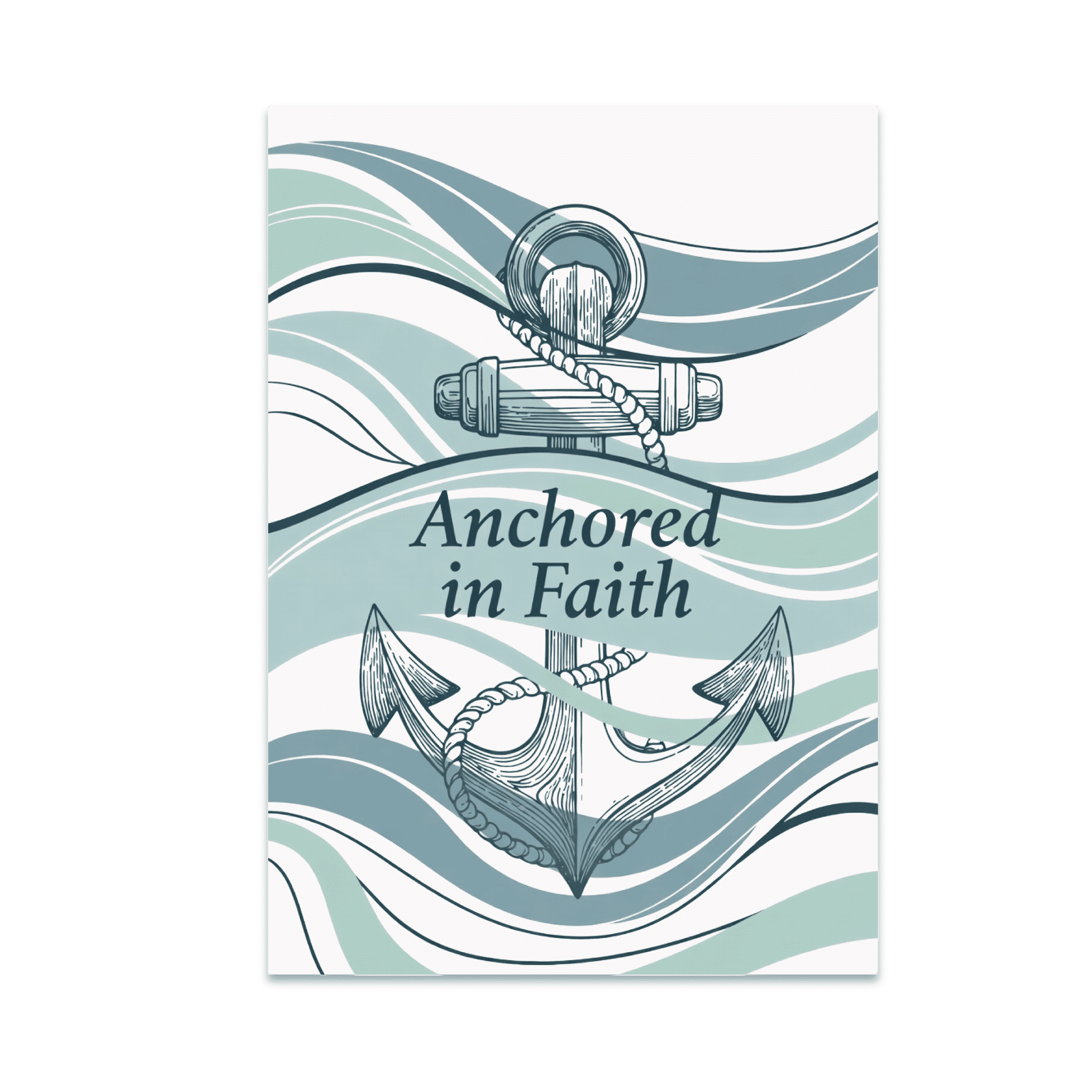 Anchored in Faith Minimalist Wall Art Home Decor Enthusiast 13x19