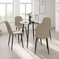 thumbnail image 1 of Anchorhome Modern 5-Piece Round Glass Dining Table Set with Faux Leather Chairs - Space-Saving Kitchen Furniture for Small Apartments, 1 of 3