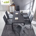 thumbnail image 1 of Anchorhome Modern 7-Piece Kitchen Dining Table Set Woden MDF Tabletop, 6 High Back Parsons Faux Leather Chairs - Grey, 1 of 8