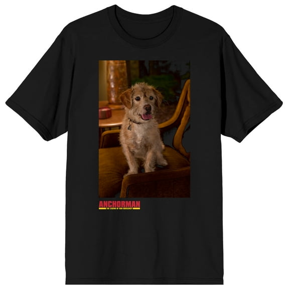 Anchorman Baxter The Dog Crew Neck Short Sleeve Men's Black Tee-XXL